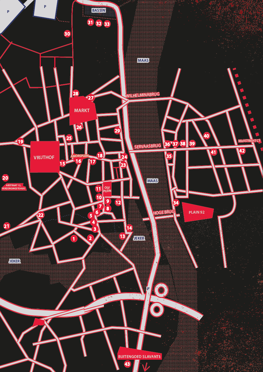 Plattegrond van het JekerJazz-festival in Maastricht
