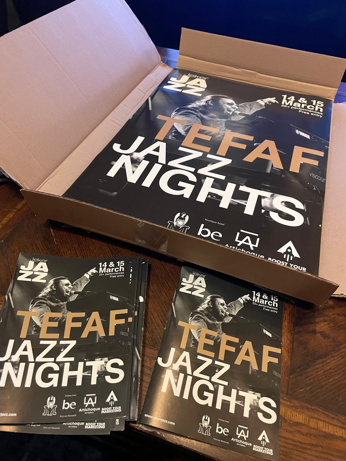 Poster voor een JekerJazz-evenement tijdens TEFAF